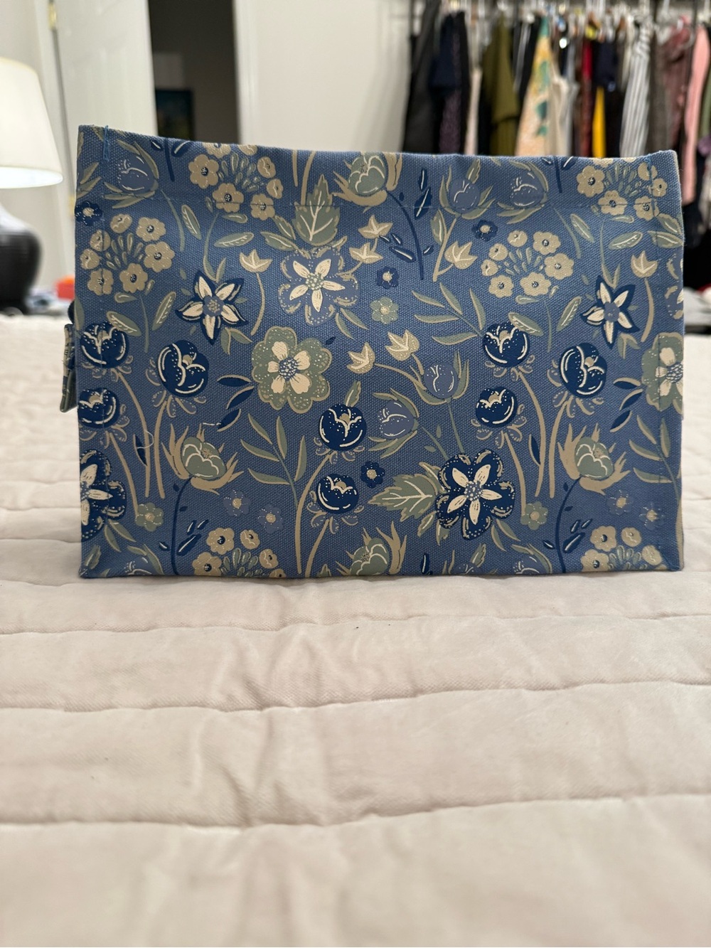 Two’s Company Blue Floral Zip Pouch